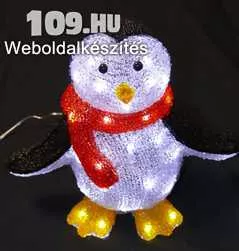 Karácsonyi világító pingvin figura IP44, kültérre is