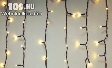 Karácsonyi led fényfüzér függöny, 200 db meleg fehér